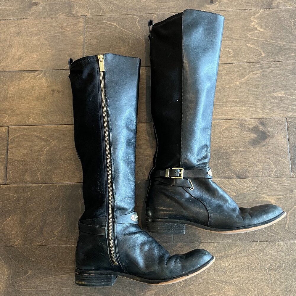 Michael Kors Black Tall Leather Boots (Size 8.5)
